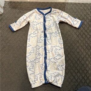 Kissy Kissy Dinosaur Print Sleep Sack with Blue Accents